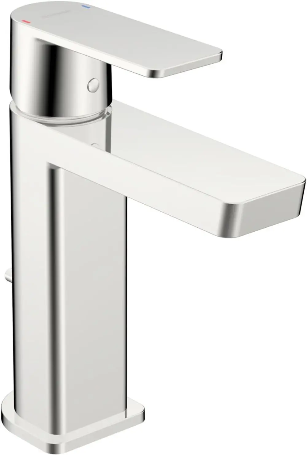 Einhebelmischer in Chrom-Optik von HANSA mit einem geraden Auslauf und einem leicht bedienbaren Hebel zur Einstellung von Wassertemperatur und -strom.